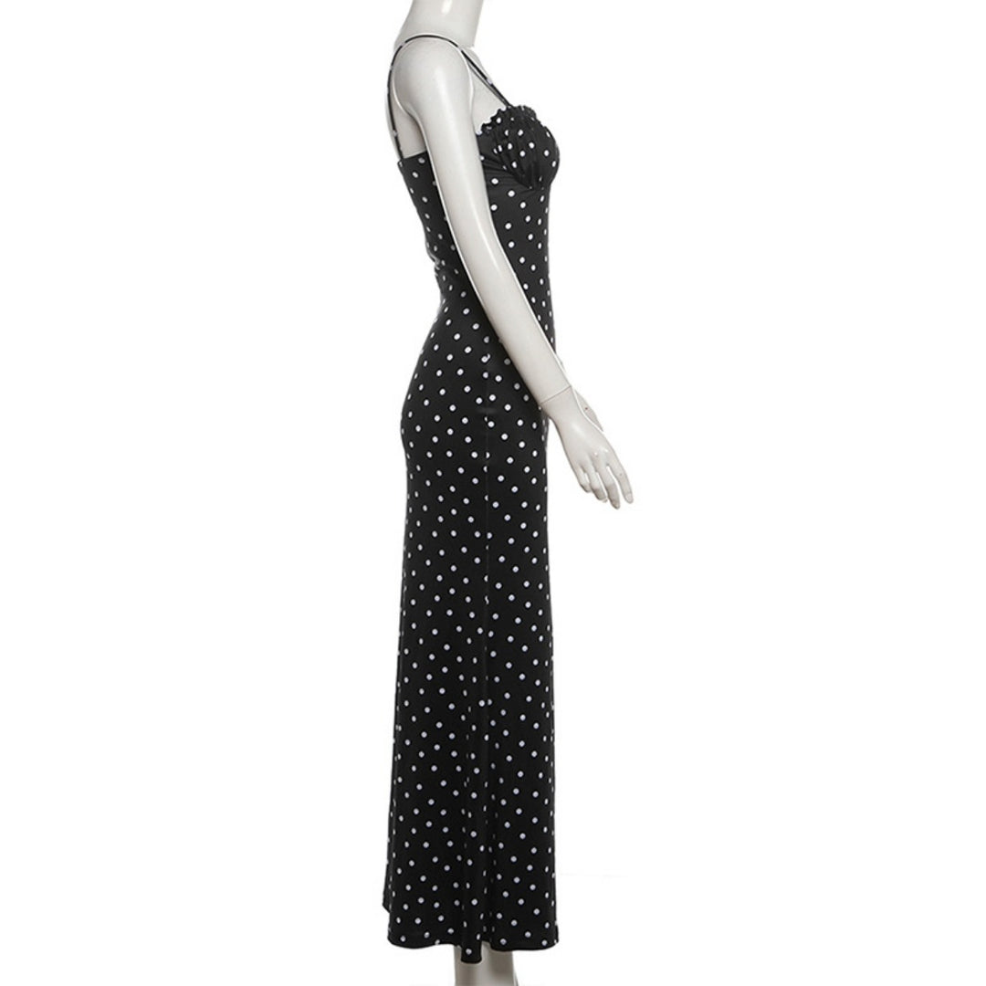 EB | Kleid mit gepunkteten Strapsen mit Neckholder