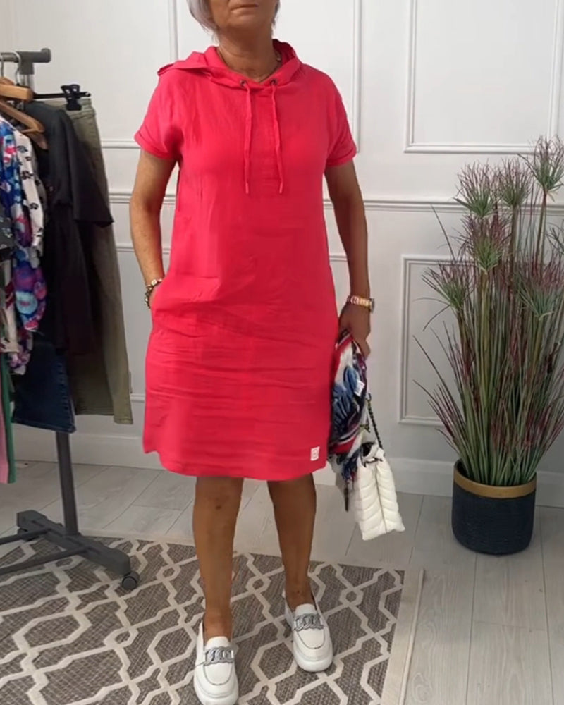 EB | Kurzärmliges Freizeitkleid mit Kapuze