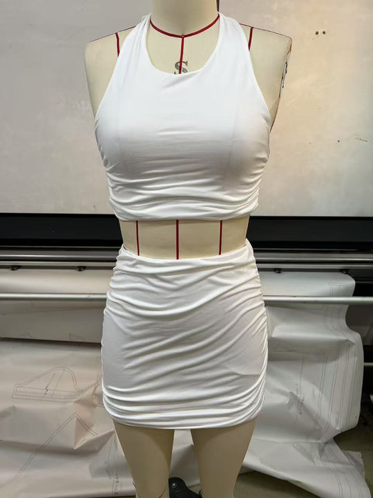 EB | Ärmelloses Neck Tube Top Weste Hip Wrap Set