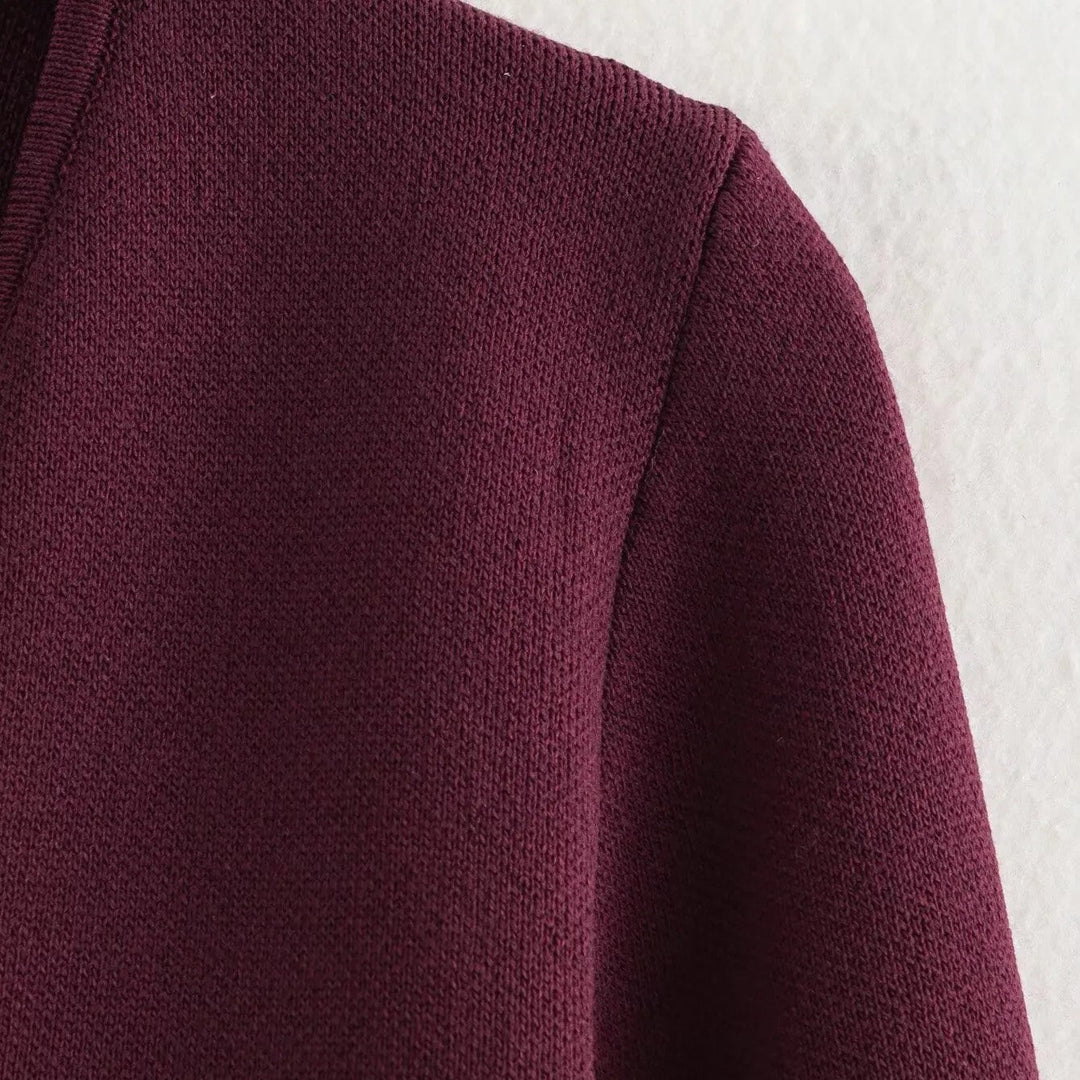 EB | Einfacher, figurschmeichelnder Strickcardigan für Frauen