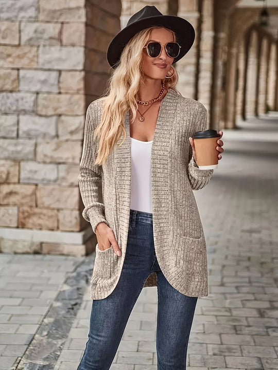 EB | Cardigan - Damen Herbst Freizeit Fleece Strickjacke