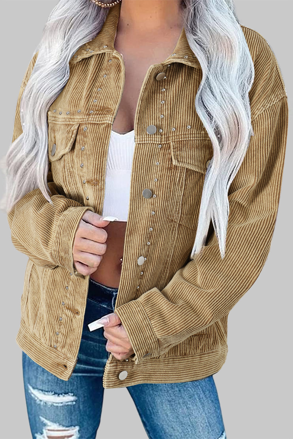 EB | Cordura-jacke mit Niete Baumwollmischung Trendy und Einzigartig