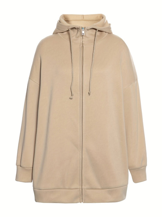EB | Comfort - Extrem Bequemer Langer Zip-Up-Plüsch-Hoodie mit Kapuze für Damen