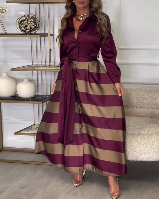 EB | Kleid mit Streifenmuster und Reversriemen