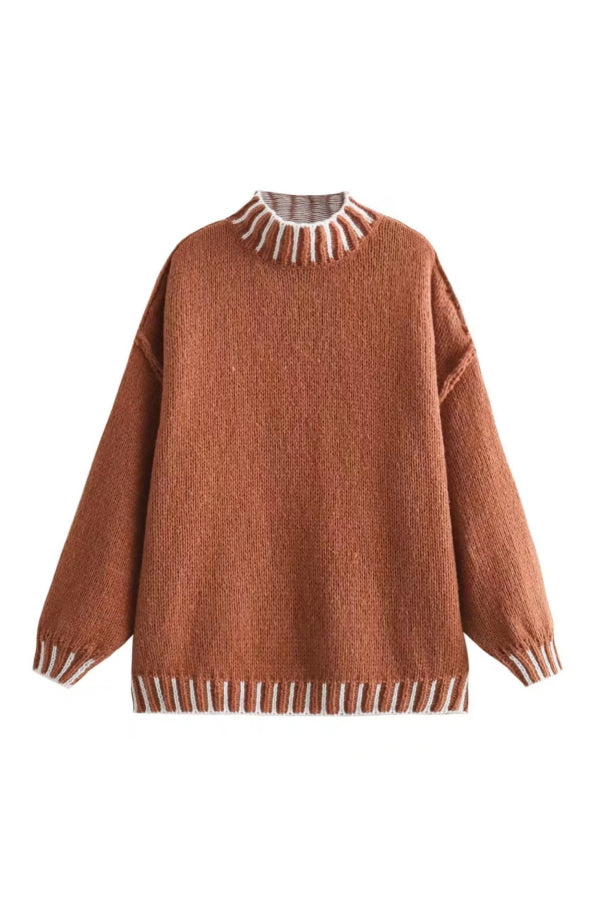 EB | Gemütlicher Rollkragenpullover mit Farbblockmuster