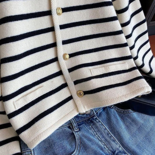 EB | gestreifter Strickpullover für herbstliche Lagenlooks