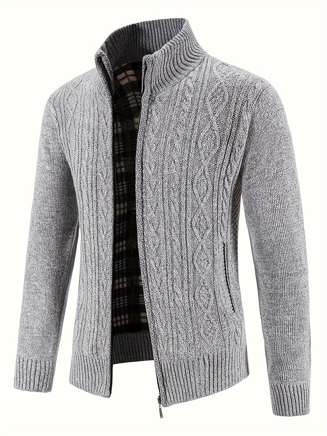 EB | Strickcardigan mit Reißverschluss und Muster Acryl Bequem und Warm