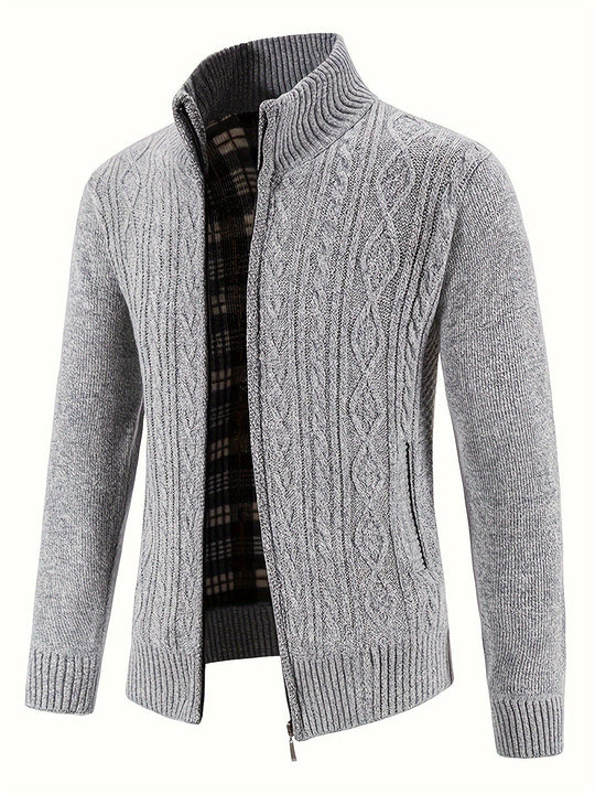 EB | Strickcardigan mit Reißverschluss und Muster Acryl Bequem und Warm