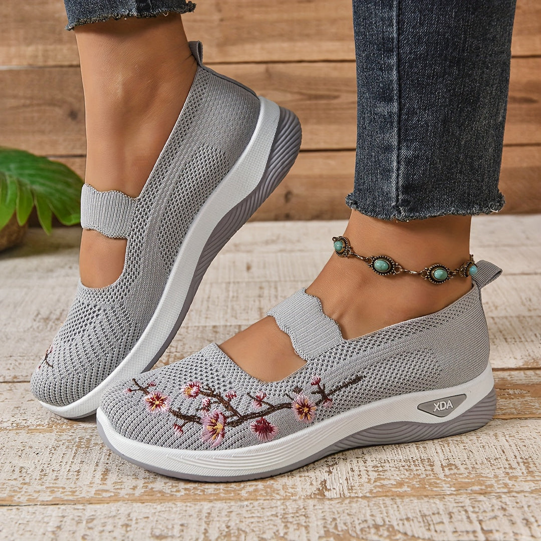 Blumenbestickte Mesh Slip-On Schuhe EB EB