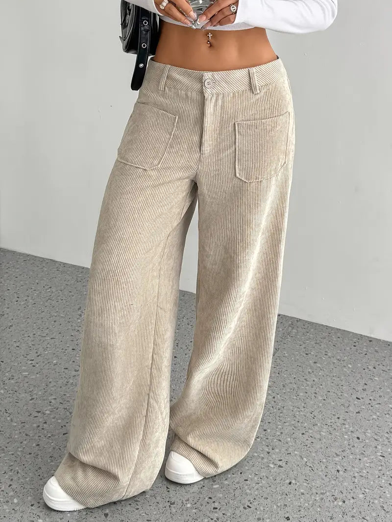 EB | Weite Cordhose für Damen Aus Baumwollmischung