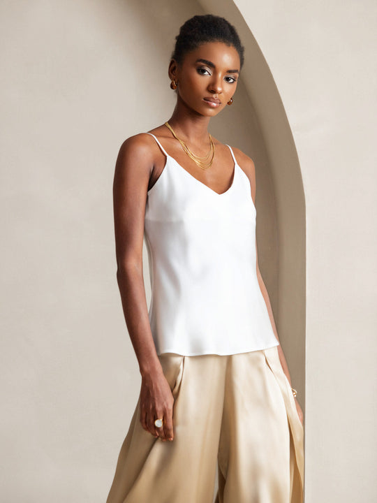 EB | V-Ausschnitt Reine Seide Spaghettiträger Camisole Top