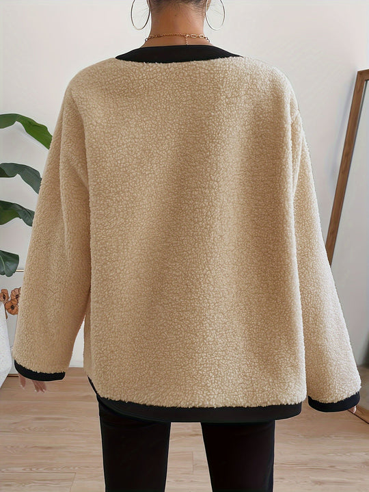 EB | Kurze Jacke mit Kontrastdetails Polyester Stilvoll und Komfortabel