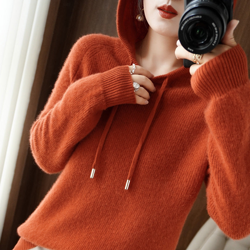 EB | Strickpullover mit Kapuze Weicher Strick Lässige Passform