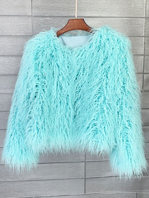 EB | Eleganter Warmer Kunstpelzmantel Für Herbst Und Winter