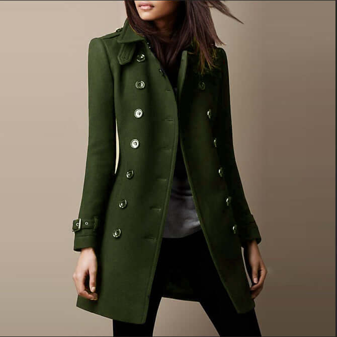 Damen Woll Wintermantel mit Klassischem Schnitt & Winterdesign | EB