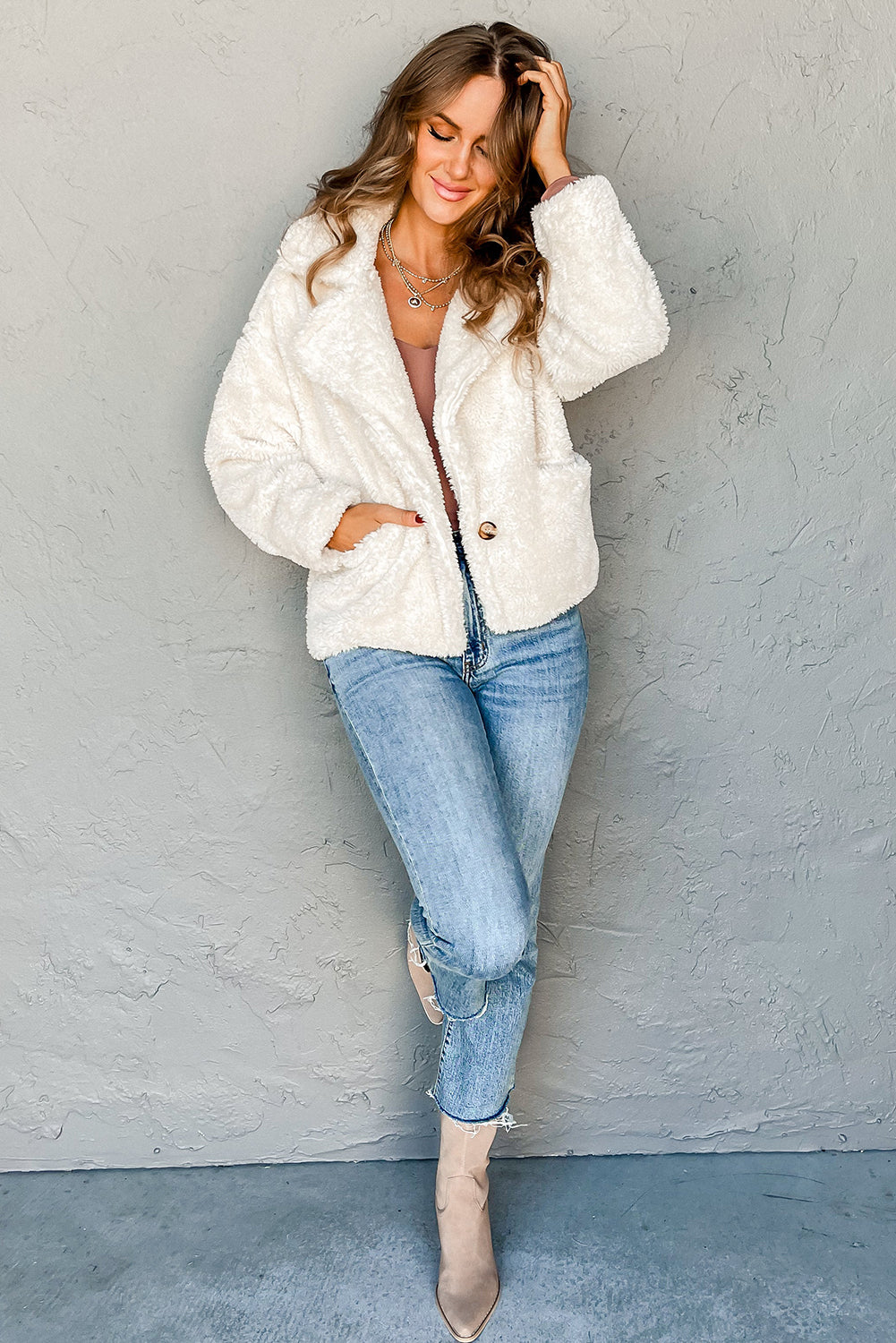 EB | Leichtgewicht Teddyjacke Polyester Weich und Warm