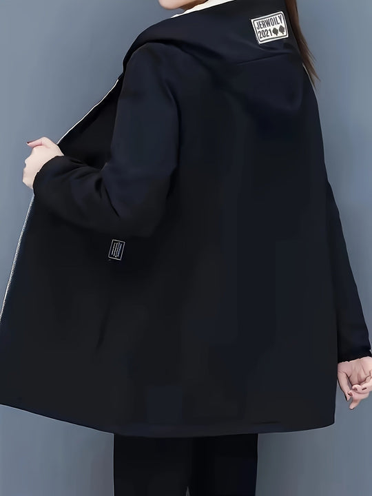 EB | Stylische warme Fleece-Winterjacke mit Kapuze und Reißverschluss Ideal für Herbst/Winter