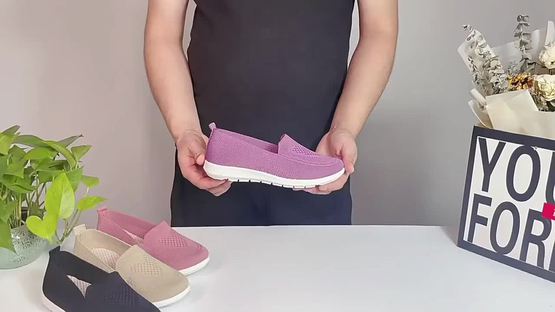 EB | Einfarbige Gestrickte Sneaker Für Damen
