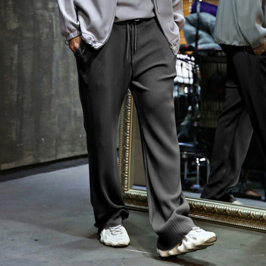 EB | Dropping Gestreifte Hose mit hoher Taille und weitem Bein