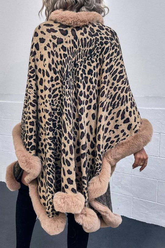 EB | Leopardenmuster Offenes Poncho