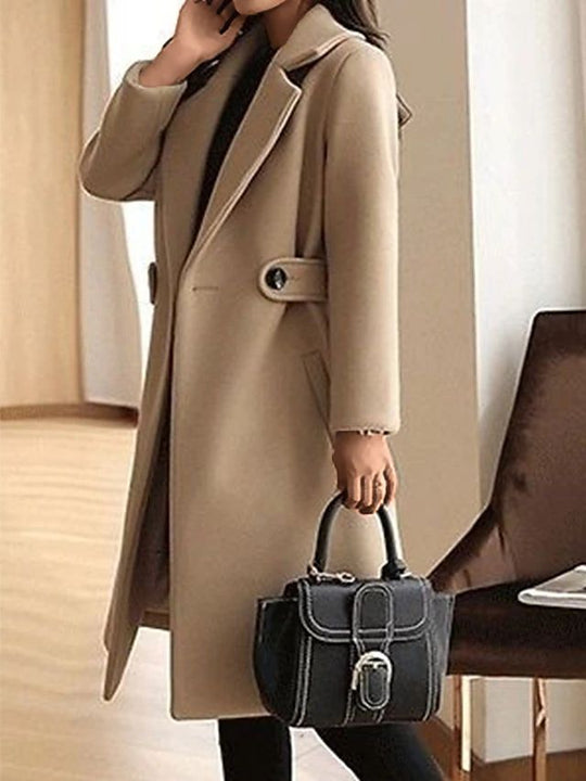 EB - Winter Wollmantel Gürtel Slim