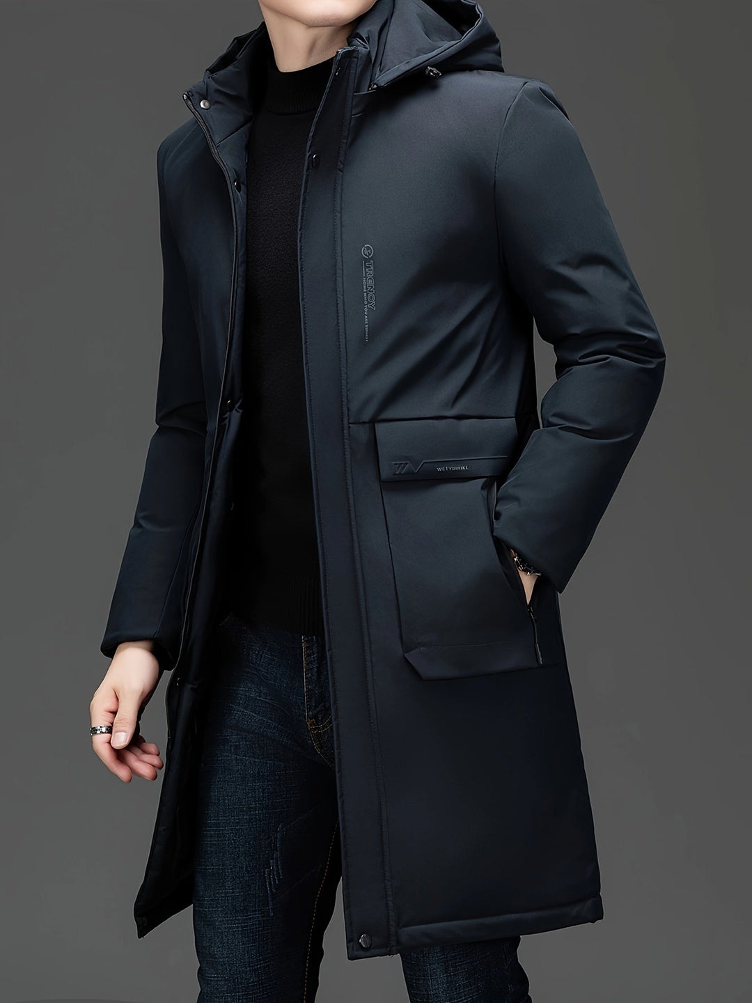 EB | Lange Winterjacke mit Kapuze Polyester Warm und Windabweisend