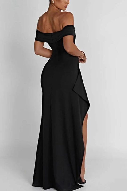 EB | Sexy Lady Off Shoulder Hoher Schlitz Maxi Kleid