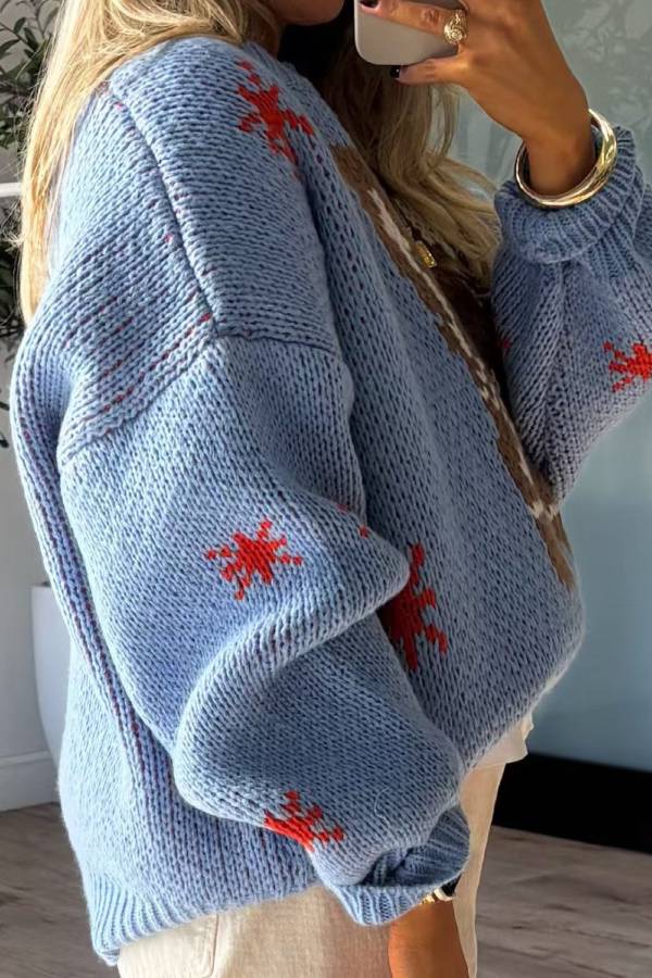 EB | Weihnachtsstrickstiefel Rundhals Langarmpullover