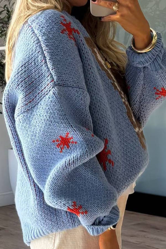 EB | Weihnachtsstrickstiefel Rundhals Langarmpullover