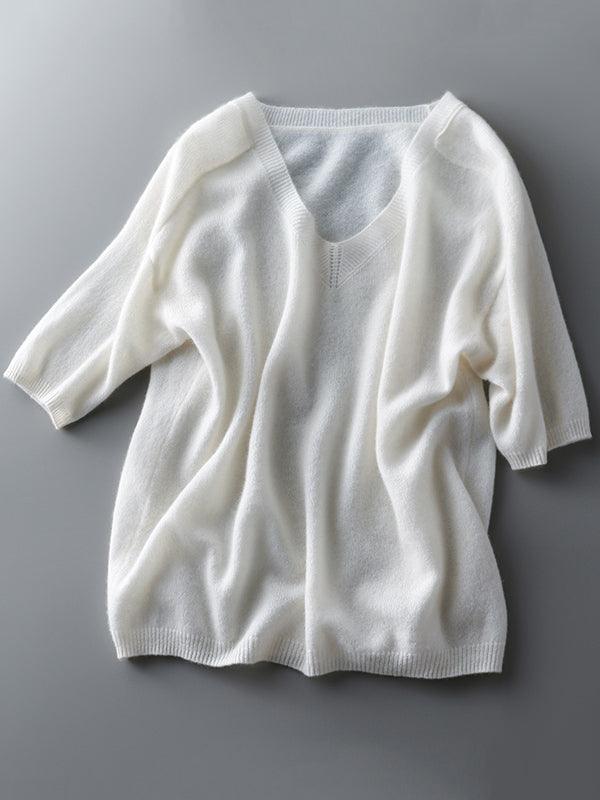 EB | weicher Cashmere-Pullover mit V-Ausschnitt für Damen