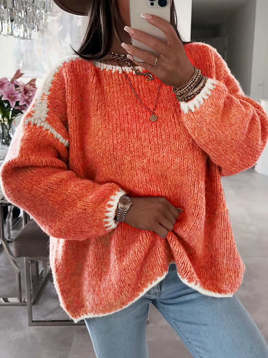 EB | Lockere Strickpullover Weich und Gemütlich Einzigartige Häkel-details