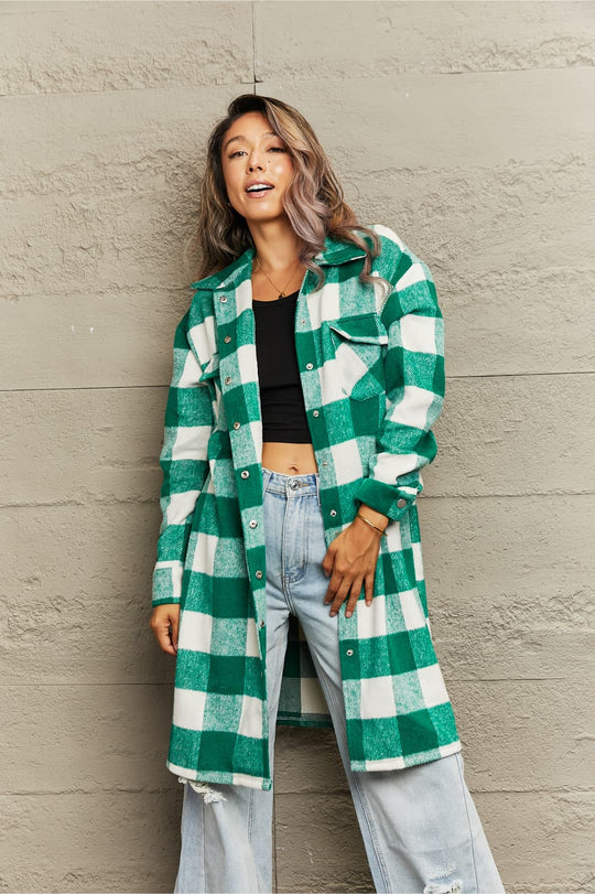 EB | Karierte Longline Hemdjacke