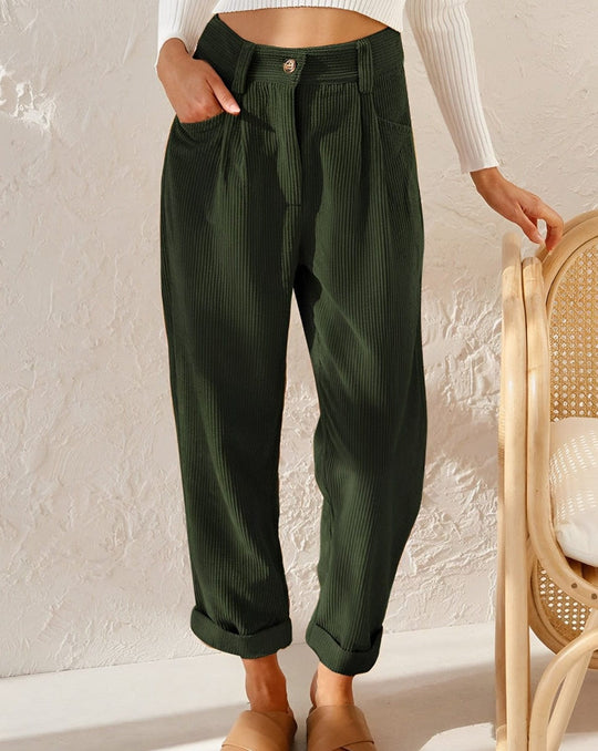 EB | Elegante Cordhosen für Damen mit Hohem Bund