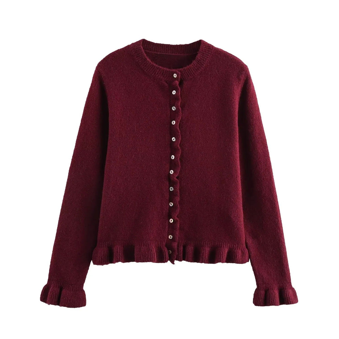 EB | Damen-Cardigan mit Knöpfen, schickes Lagen-Oberteil