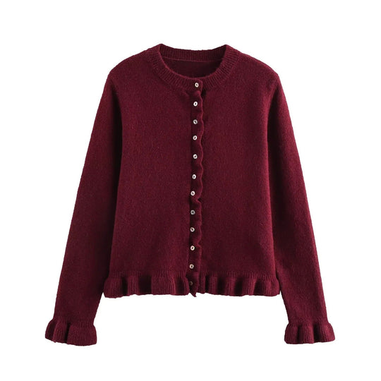 EB | Damen-Cardigan mit Knöpfen, schickes Lagen-Oberteil