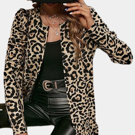 EB | Sofistiziert Leoparddruck Herbstmantel für Damen
