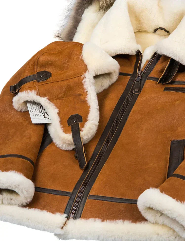 EB | Winter Lammfelljacke mit Pelzkapuze