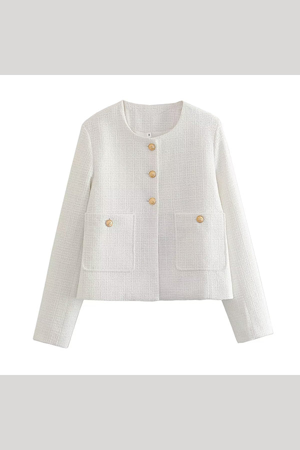 EB | Farbe Texturiertes Lässiges Stil Top Jacke