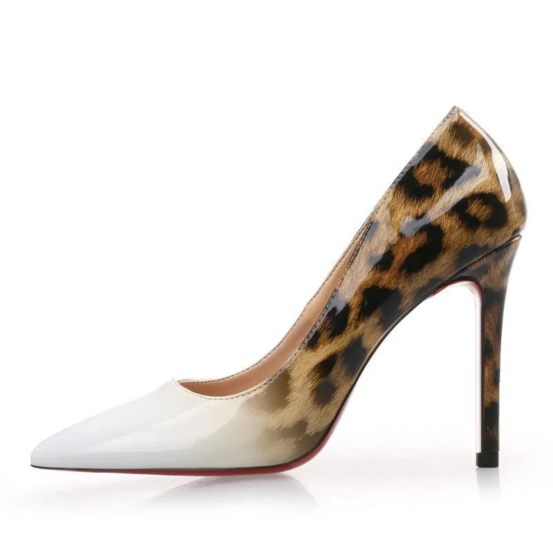 EB | Leopard Print Lace High Heels For Women