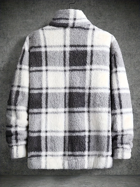 EB | Flanelljacke mit Karomuster und Knopfverschluss Polyesterfleece Warm und Modern