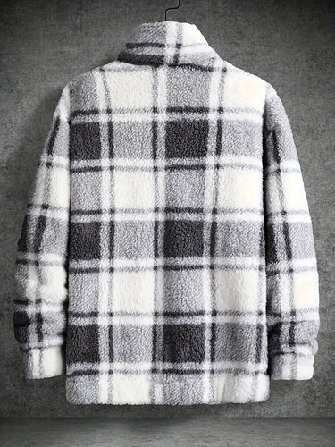 EB | Flanelljacke mit Karomuster und Knopfverschluss Polyesterfleece Warm und Modern