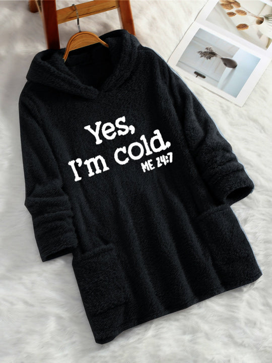 EB | Langer Hoodie mit Print Fleece Wärme und Komfort