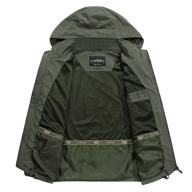EB | Wasserdichte Outdoor Herrenjacke mit Abnehmbarem Kapuzenverband