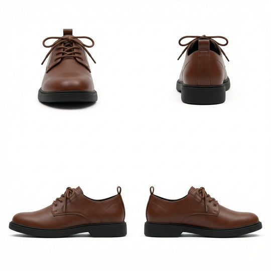 Herren Elegante Leder Schnürschuhe mit rutschfester Sohle EB