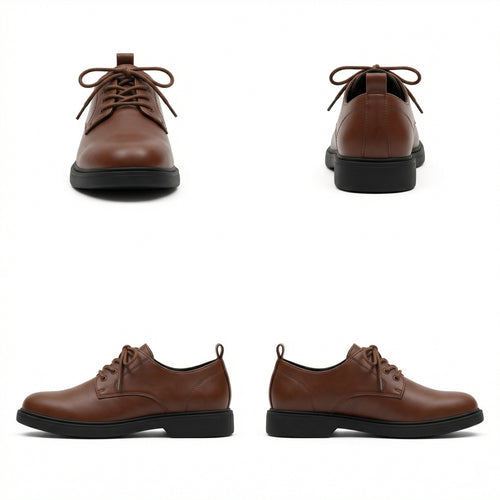 Herren Elegante Leder Schnürschuhe mit rutschfester Sohle EB
