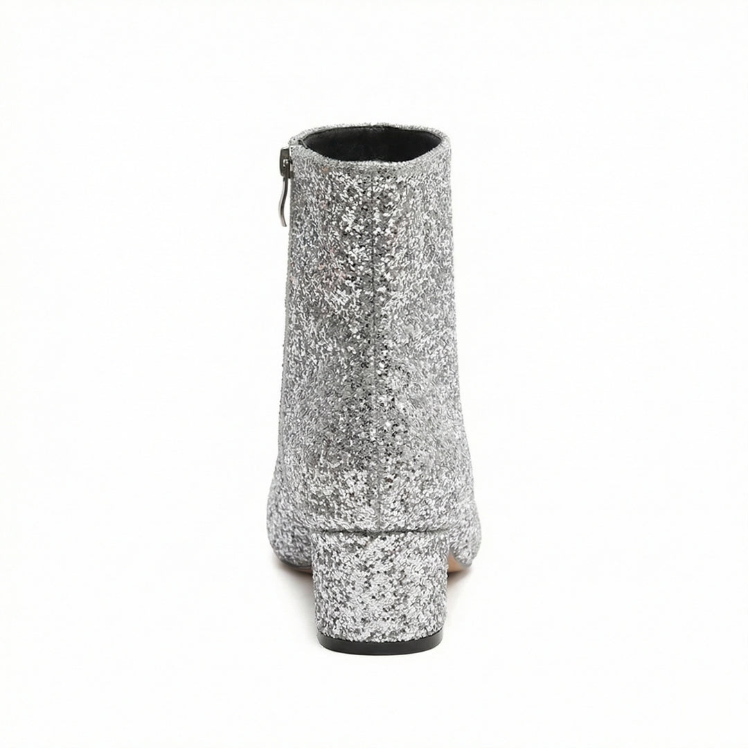 EB | Glitzernde Ankle Boots Mit Blockabsatz