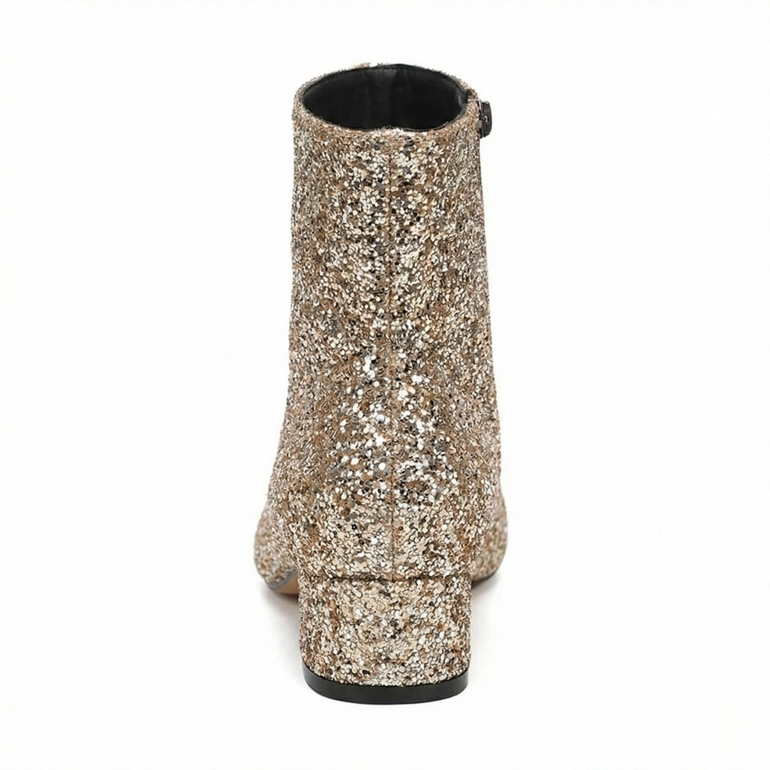 EB | Glitzernde Ankle Boots Mit Blockabsatz