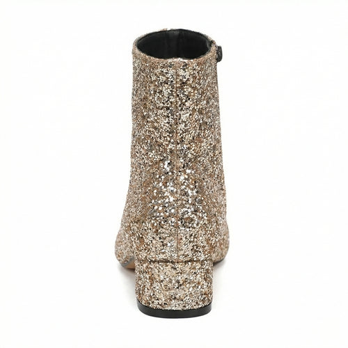EB | Glitzernde Ankle Boots Mit Blockabsatz