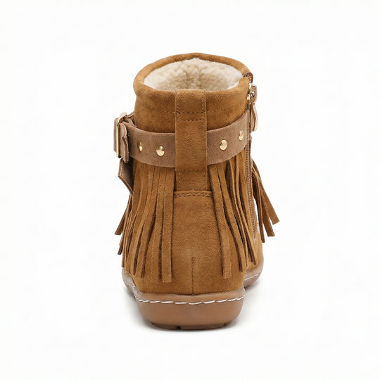 EB Warme Vintage-Stiefel mit Fransen