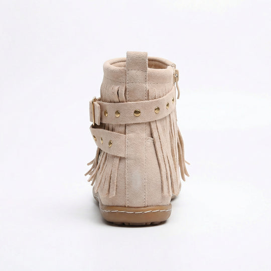 EB Warme Vintage-Stiefel mit Fransen